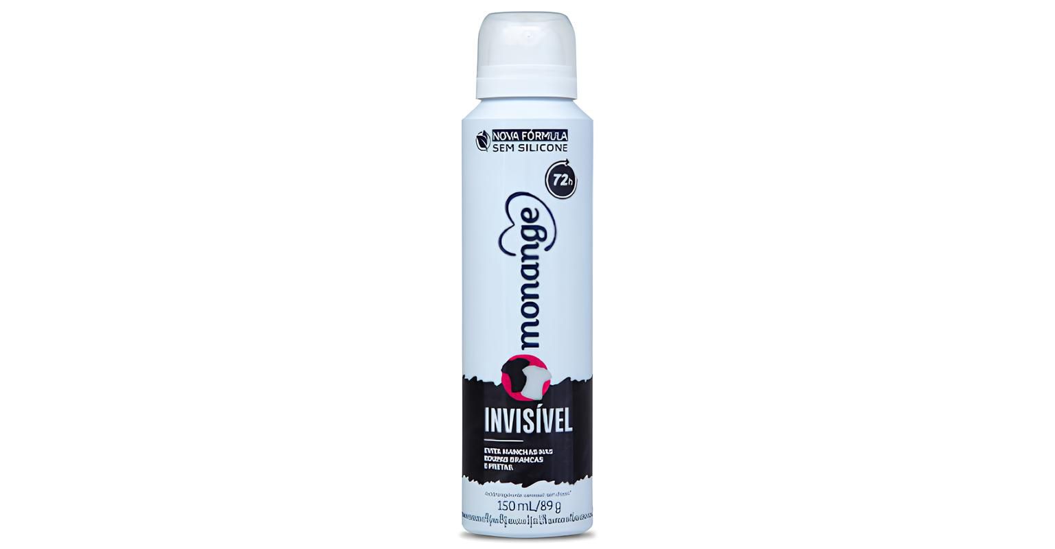 Embalagem do desodorante aerossol Monange Invisvel.